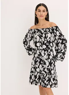 Abito fantasia con spalle scoperte, bonprix