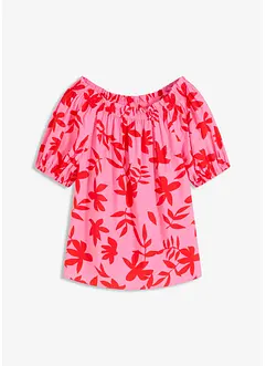 Blusa con spalle scoperte in misto viscosa fine, bonprix