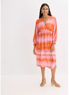 Abito midi in satin con fantasia batik, bonprix