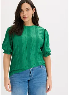 Maglia traforata con volant, bonprix