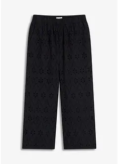 Pantaloni culotte con ricami traforati, bonprix