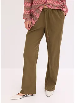 Pantaloni larghi con effetto operato, bonprix
