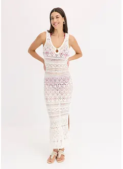 Abito lungo effetto crochet, bonprix