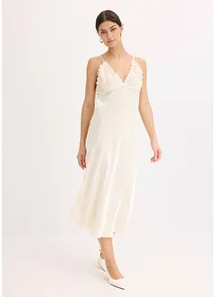 Abito lungo in satin fluente, bonprix