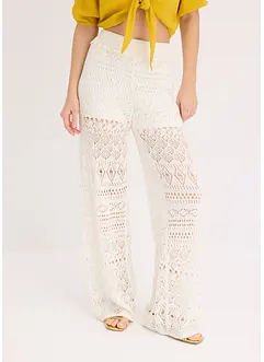 Pantaloni con elastico in vita in maglia traforata, bonprix