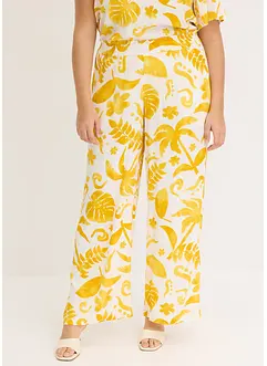 Pantaloni larghi fantasia in viscosa operata, bonprix