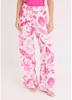 Pantaloni larghi fantasia in viscosa operata, bonprix