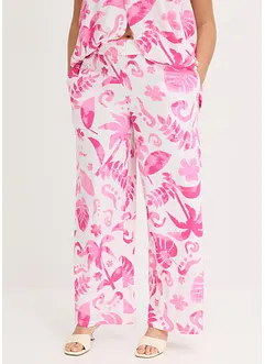 Pantaloni larghi fantasia in viscosa operata, bonprix