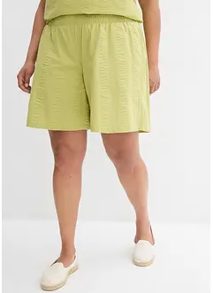 Shorts  con elastico in vita in seersucker di cotone, bonprix