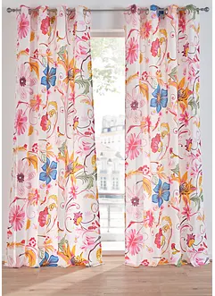 Tenda trasparente in poliestere riciclato con fantasia floreale (pacco da 1), bonprix