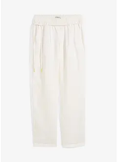 Pantaloni in puro lino con elastico in vita, bonprix