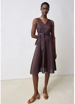 Abito midi in puro lino, bonprix