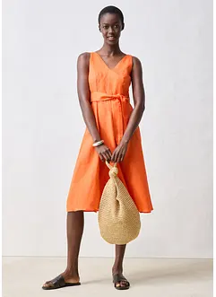 Abito midi in puro lino, bonprix