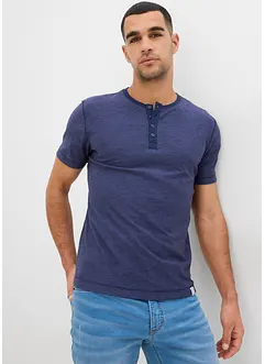 Maglia serafino a maniche corte in puro cotone, bonprix