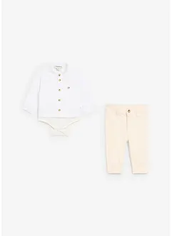 Camicia a body e pantaloni chino in puro cotone (set 2 pezzi), bonprix