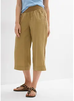 Pantaloni cropped in misto lino e cotone, bonprix