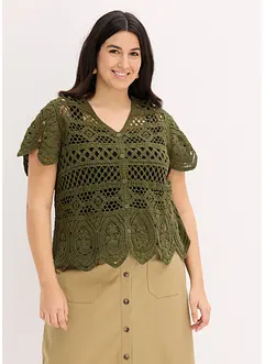 Cardigan corto effetto uncinetto, bonprix