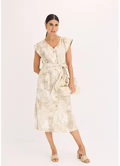 Abito con viscosa e cintura da annodare (set 2 pezzi), bonprix