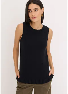 Top in maglia di cotone con lavorazione a rilievo, bonprix