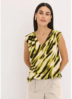 Top in jersey con pieghe plissettate e spalline imbottite, bonprix