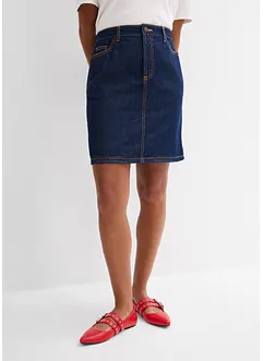 Gonna di jeans low stretch, vita media, bonprix