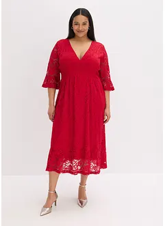 Abito in pizzo con volant, bonprix