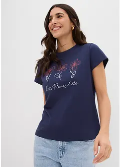 T-shirt basic con stampa (pacco da 2), bonprix