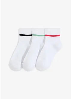 Calzini corti da tennis con cotone biologico e soletta in spugna (pacco da 3), bonprix