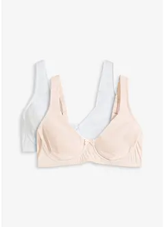 Reggiseno t-shirt non imbottito con ferretto e cotone biologico (pacco da 2), bonprix