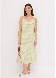 Abito midi con ruches, bonprix