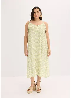 Abito midi con ruches, bonprix