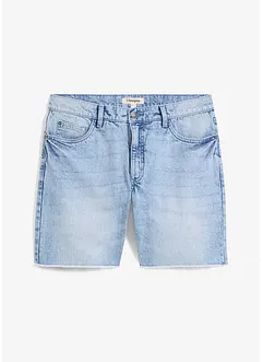Bermuda elasticizzati in jeans con orli aperti, relaxed fit, bonprix