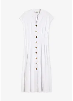Abito midi in misto lino leggero, bonprix