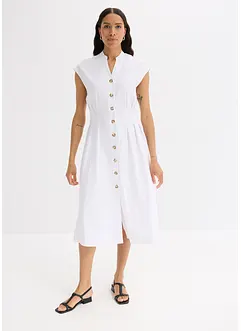 Abito midi in misto lino leggero, bonprix