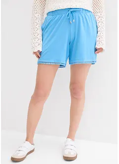 Shorts in jersey con cinta comoda e pizzo in misto viscosa, bonprix