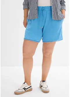 Shorts in jersey con cinta comoda e pizzo in misto viscosa, bonprix