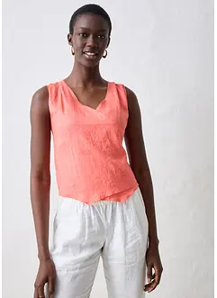 Top in puro lino con effetto a portafoglio, bonprix