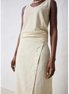 Gonna a portafoglio in puro lino, bonprix