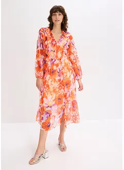 Abito di chiffon con volant, bonprix
