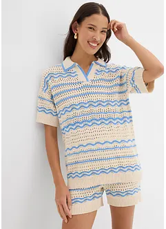 T-shirt in maglia di misto lino e cotone fresco, bonprix