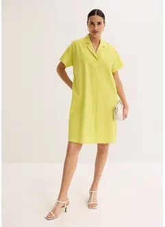 Abito largo in cotone con piega, bonprix