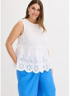 Top con spacco e ricami traforati, bonprix