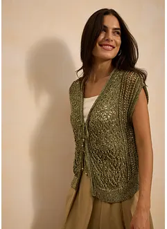 Cardigan traforato con viscosa, bonprix