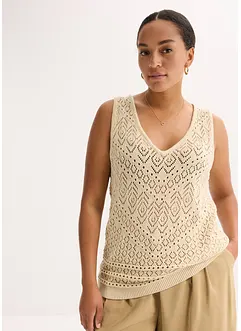 Top in maglia traforato, bonprix