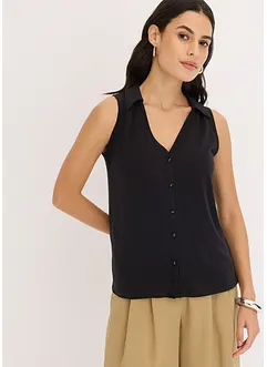 Top stile polo in piquet di viscosa, bonprix