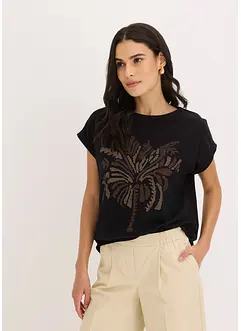 Maglia in cotone con borchiette applicate, bonprix