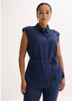 Blusa in satin con laccetti da annodare, bonprix