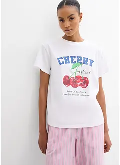 T-shirt in puro cotone biologico, con stampa, bonprix
