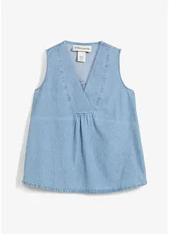 Blusa smanicata in denim, bonprix