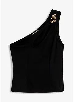 Top monospalla con dettaglio gioiello, bonprix